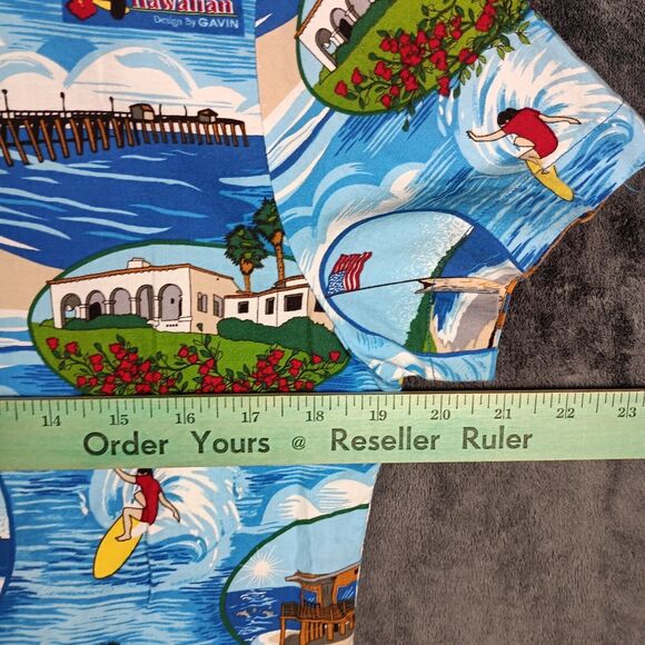 San Clemente City Hawaiian Shirt Youth Medium Blue Designs by Gavin - Picture 5 of 9